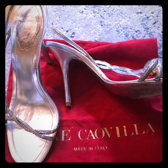 Rene Caovilla iconic silver and diamanté-encrusted HH sandals 38 - well loved - Picture 1 of 8